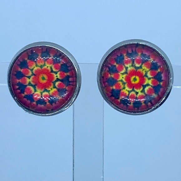 Faux Druzy Stud Stainless Steel Earrings - Picture 1 of 5